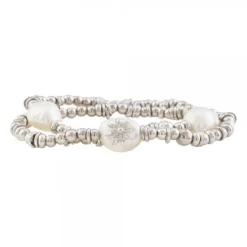 Pulsera Perlas Cultivadas Elástica Plata*Eguzkilore