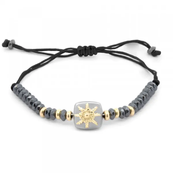 Pulsera Q2 Hematites y Dorado*Eguzkilore New