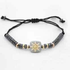 Pulsera Q2 Hematites y Dorado*Eguzkilore New