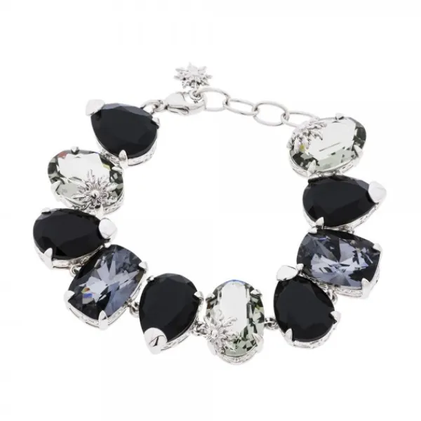 Pulsera Queen 3 Plata y Cristales Negros*Eguzkilore Discount