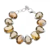 Pulsera Queen 3 Plata y Cristales Marrones*Eguzkilore Online