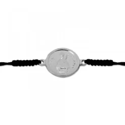 Pulsera Redonda San Fermín de Plata con Hilo Negro Personalizable*Eguzkilore Clearance