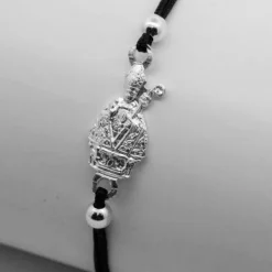 Pulsera San Fermín de Plata con Hilo Negro*Eguzkilore Clearance