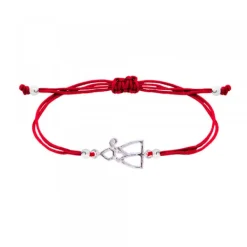 Pulsera San Fermín Silueta Plata con Hilo Rojo*Eguzkilore Outlet