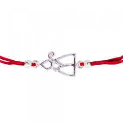 Pulsera San Fermín Silueta Plata con Hilo Rojo*Eguzkilore Outlet