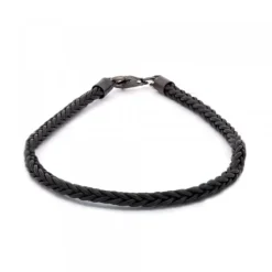 Pulsera Trenzada Negra con Terminal de Plata*Eguzkilore Best