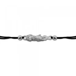 Pulsera Virgen Blanca de Plata con Hilo Negro*Eguzkilore Hot