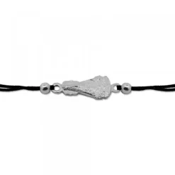 Pulsera Virgen de Begoña de Plata con Hilo Negro*Eguzkilore Outlet