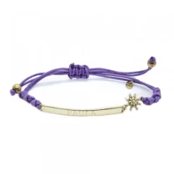 Pulsera Zubi Morada "Paula"de Plata Dorada*Eguzkilore Clearance
