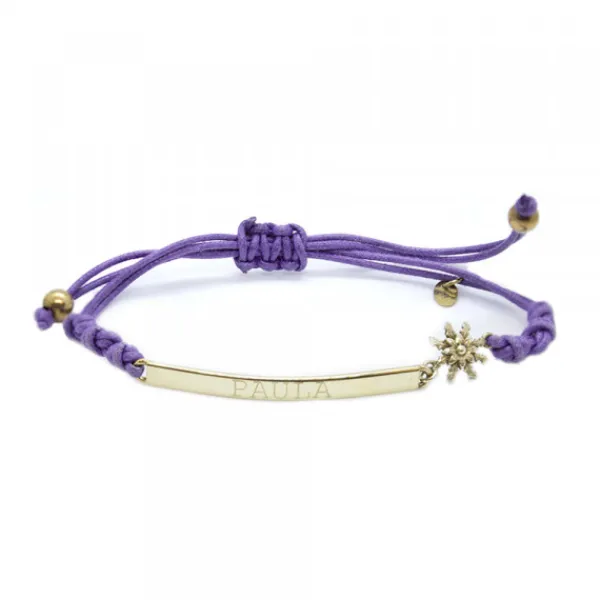 Pulsera Zubi Morada "Paula"de Plata Dorada*Eguzkilore Clearance