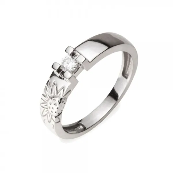Sortija Grabado Oro Blanco y Diamante*Eguzkilore Best