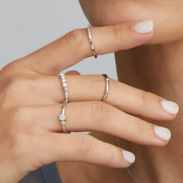 Sortija Oro Blanco con Diamantes*Eguzkilore