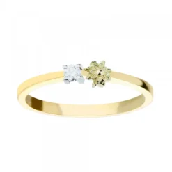 Sortija Oro con Diamante y Motivo*Eguzkilore Clearance