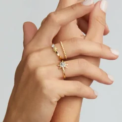 Sortija Oro con Diamante y Motivo*Eguzkilore Clearance