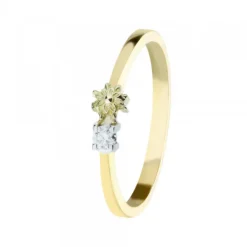 Sortija Oro con Diamante y Motivo*Eguzkilore Clearance